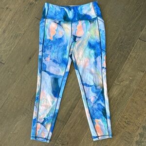 DSG Blue and Pink Abstract Leggings
